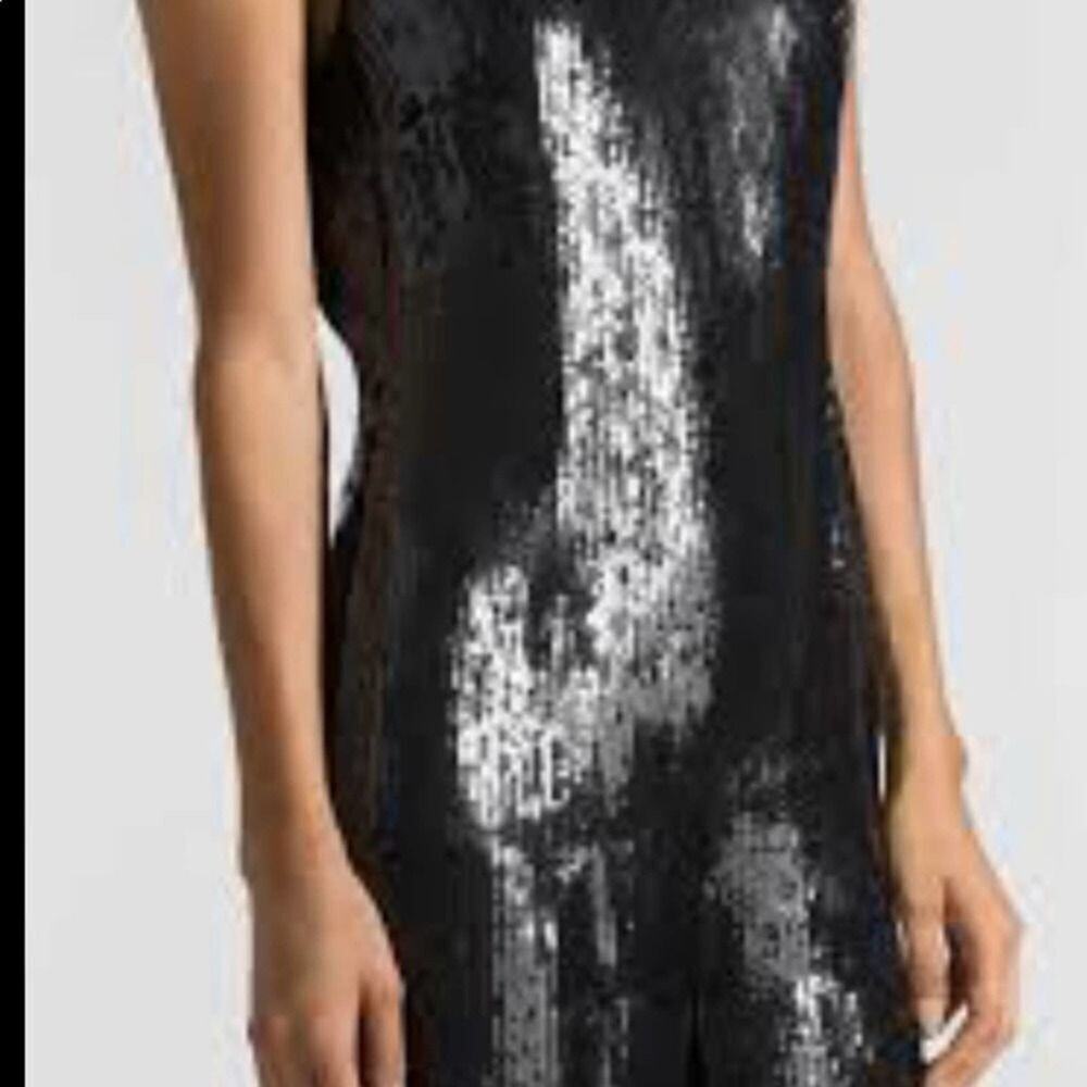 NWT KAREN KANE SEQUINS SHEATH‎ MINI DRESS BLACK SIZE L